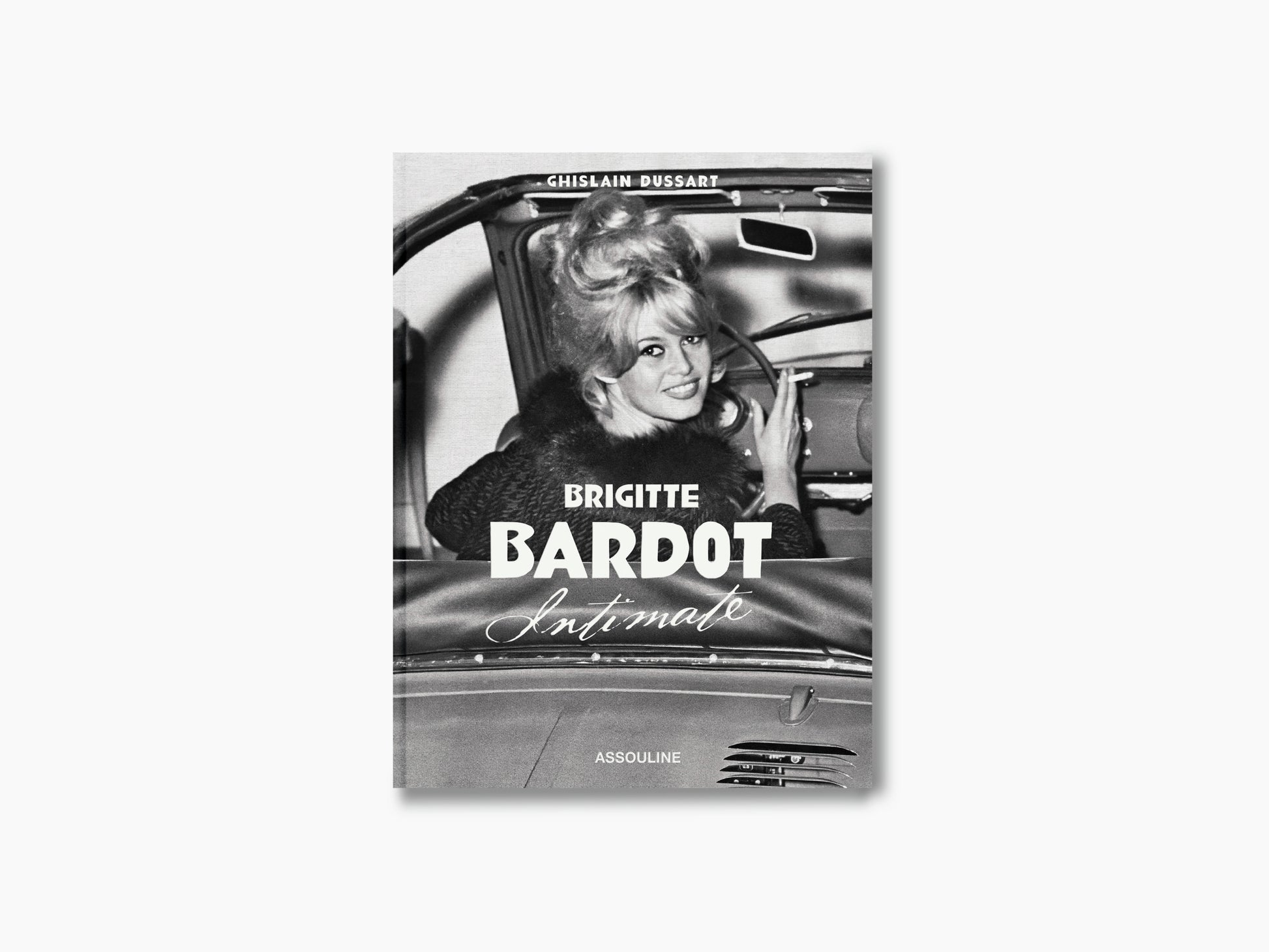 Brigitte Bardot Intimate book cover showing Bardot in a vintage car