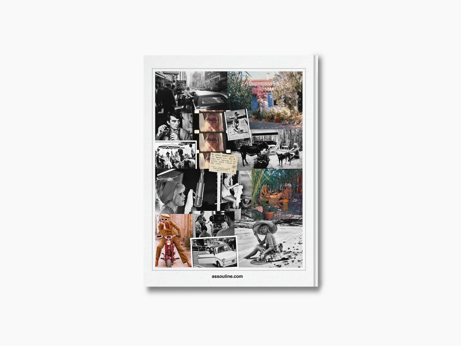 Brigitte Bardot Intimate collage on a light cover with multiple photographs.