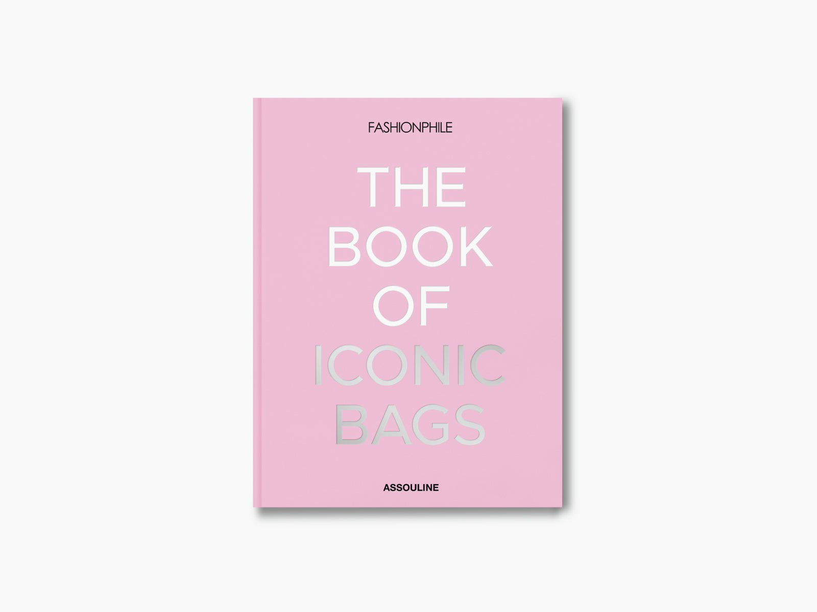 Pink hardcover book cover featuring Fashionphile The Book of Iconic Bags by Assouline