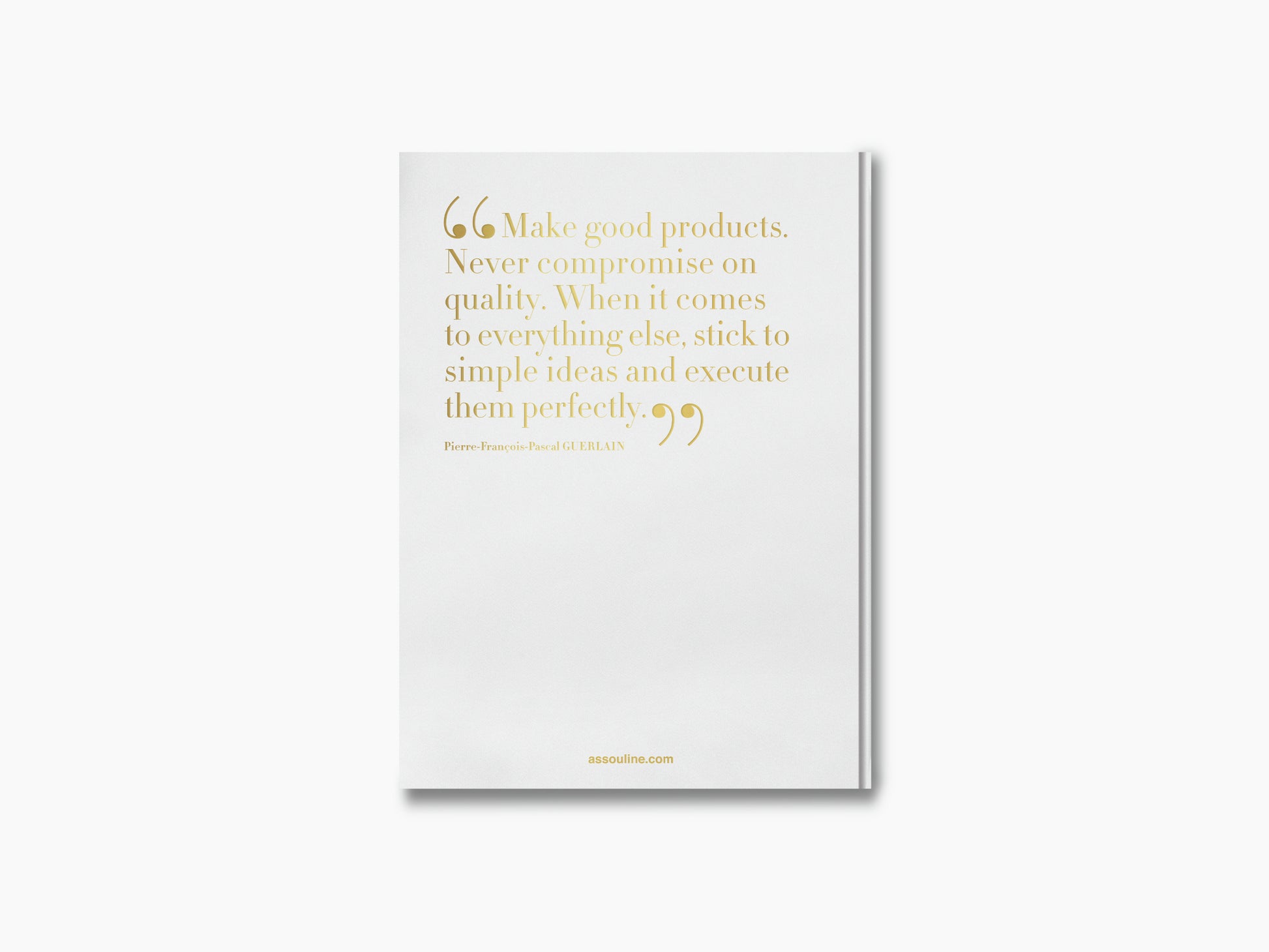 Guerlain VisionarySince 1828 book cover with gold typography on white.