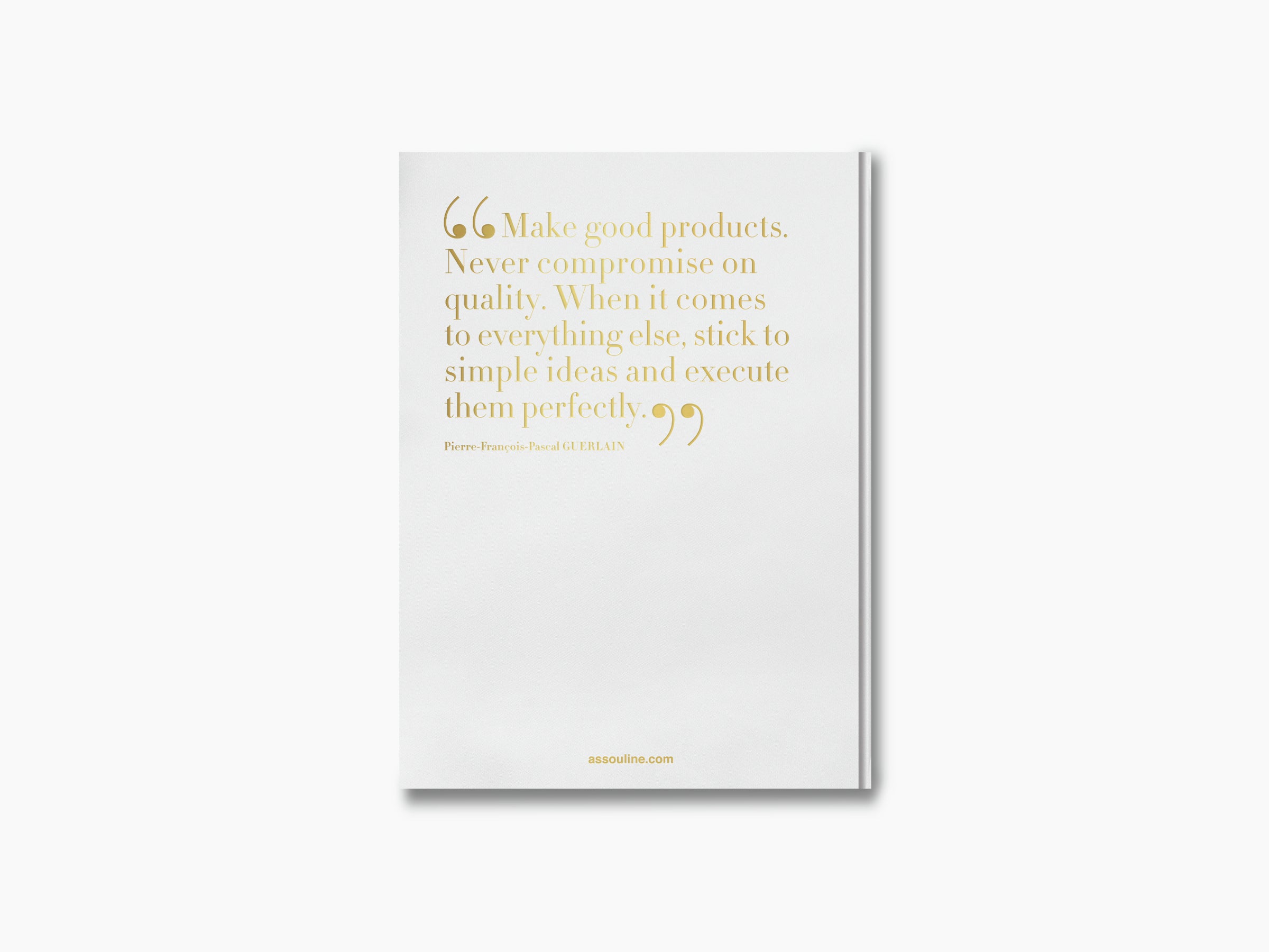 Guerlain VisionarySince 1828 book cover with gold typography on white.