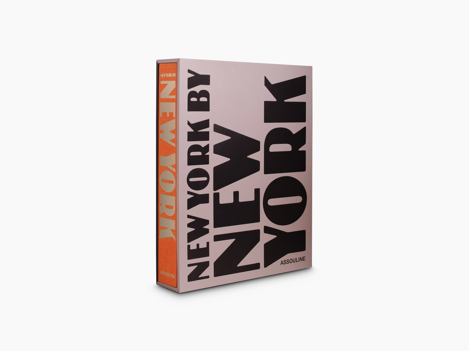 New York by New York hardcover with pale pink cover, bold black typography, and an orange spine.