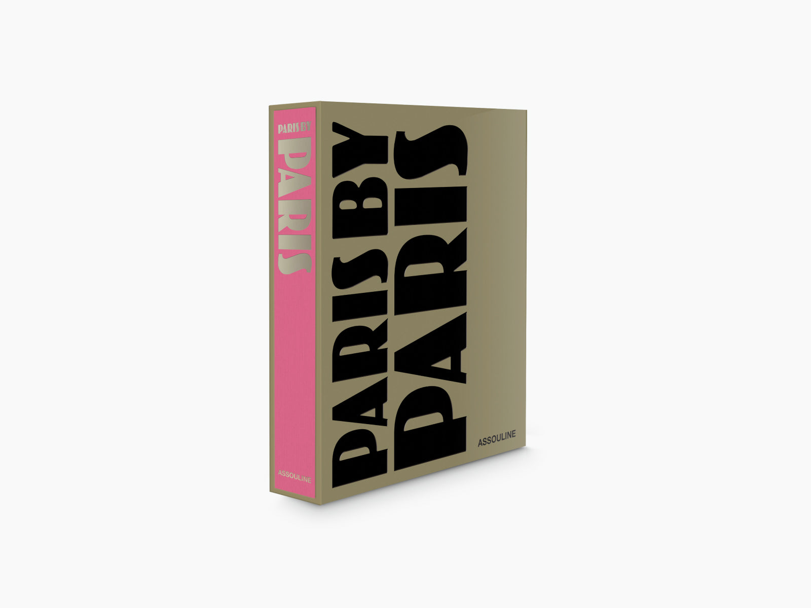 Pink spine edition of Paris by Paris with a window showing a black and white photograph on the cover.