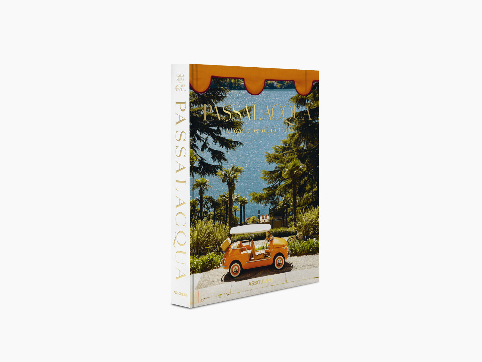 Passalacqua book cover showing a coastal scene with palm trees and an orange vintage car