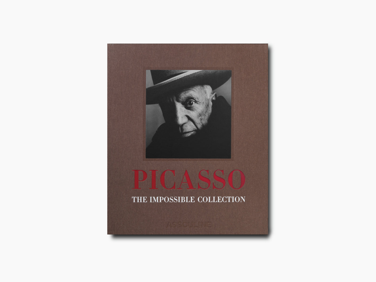 Picasso The Impossible Collection hardcover with a brown textured cover and a black and white portrait on the front