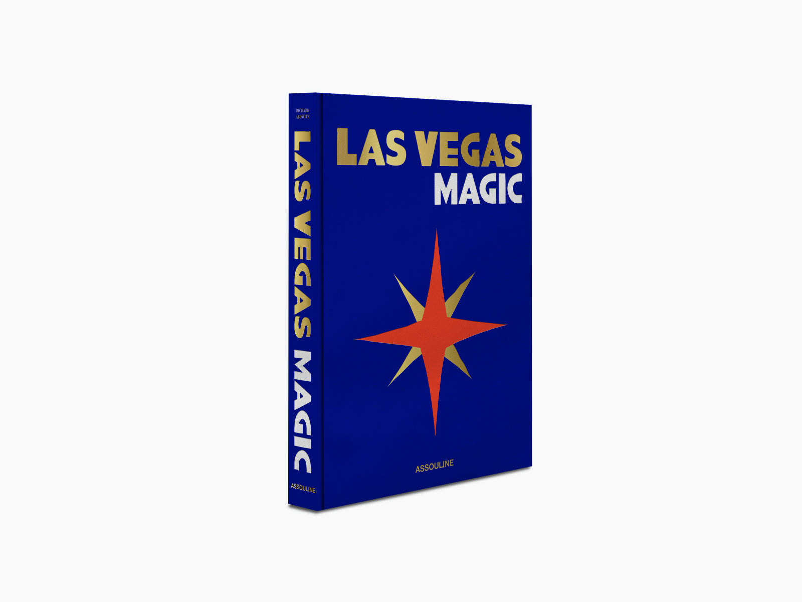 Blue Las Vegas Magic book cover angled to reveal the spine and front with the star logo.