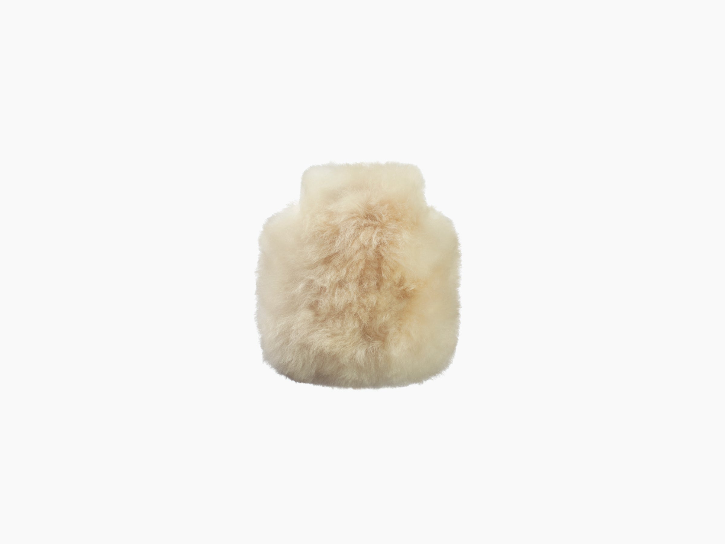 Cream alpaca wrapped hot water bottle CALMO 0.2L, with soft fluffy cover