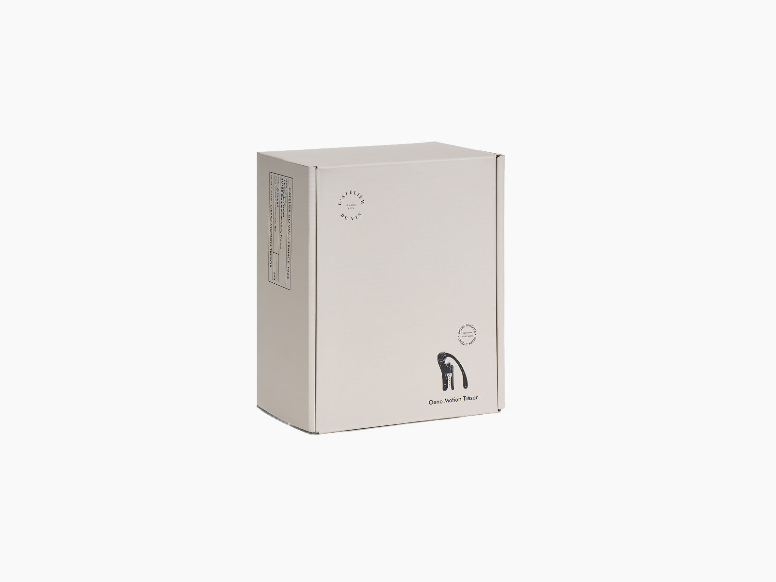 Beige Oeno Motion Trésor box with a side label and small front emblem.