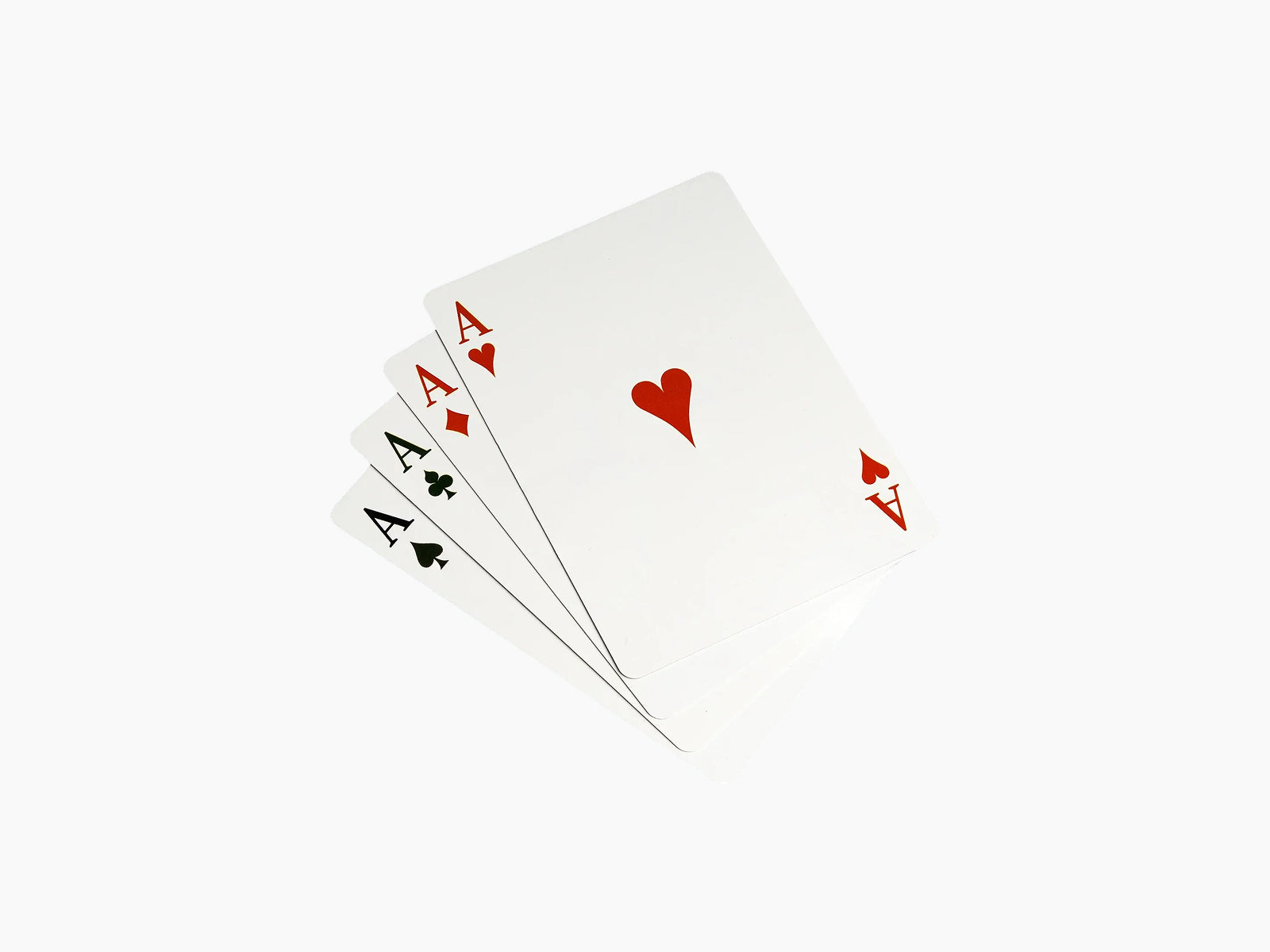 Four aces fanned out with Ace of Hearts on top from the Immortals deck.