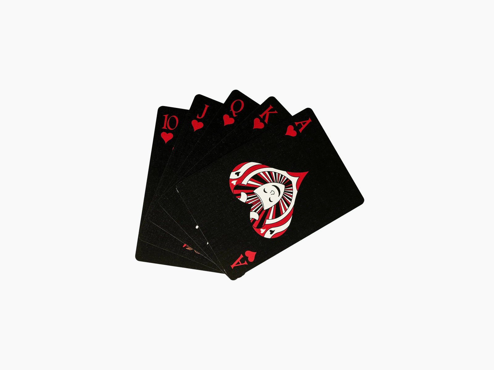 Single black Ritual Masks playing card featuring a bold red and white mask design at the center