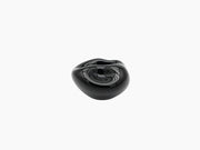 Vessel Small Obsidian Black viewed from above showing a sculpted opening and glossy surface