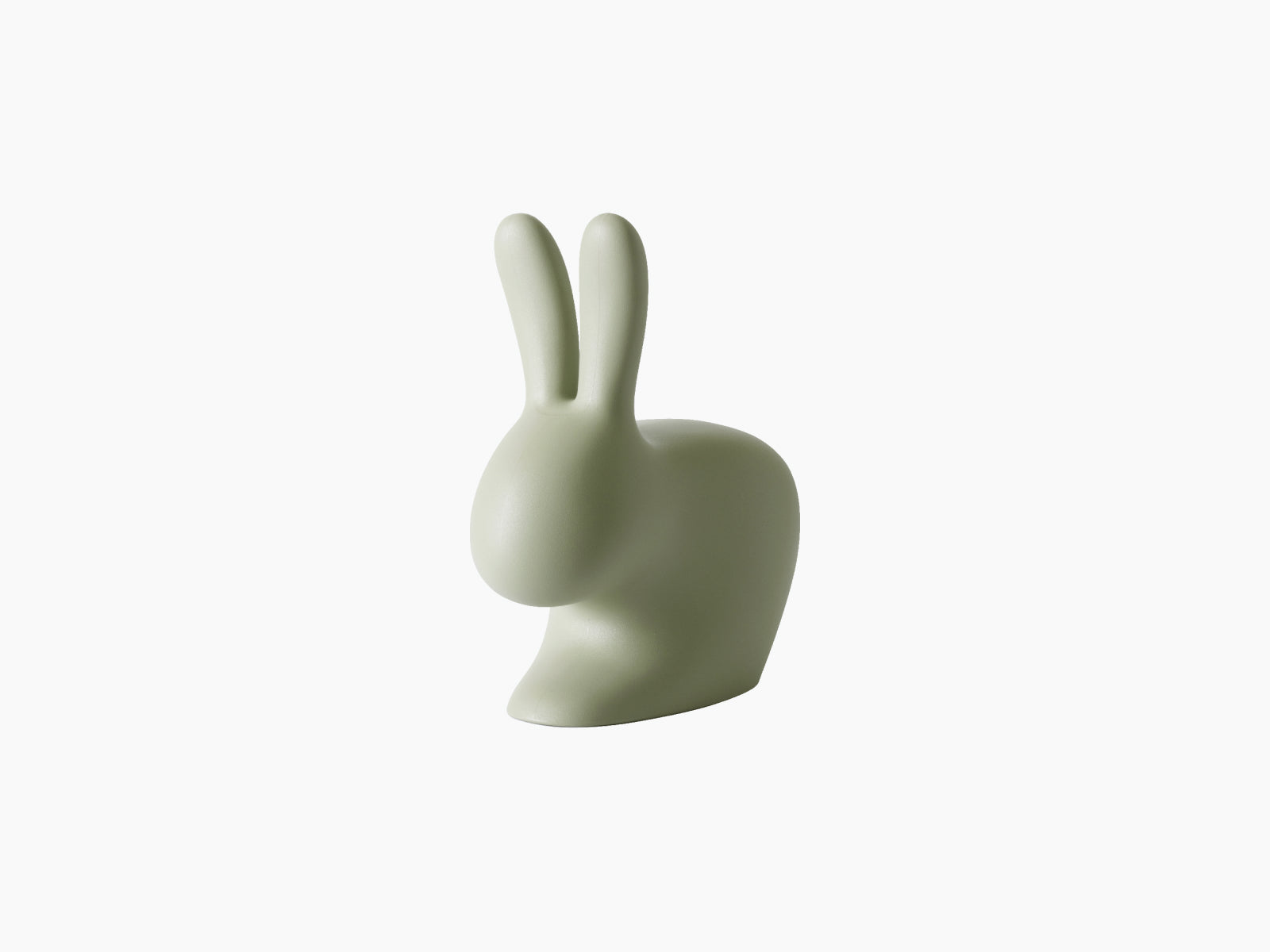 Baby Rabbit Chair in balsam green with smooth curves and bunny ears for kids.