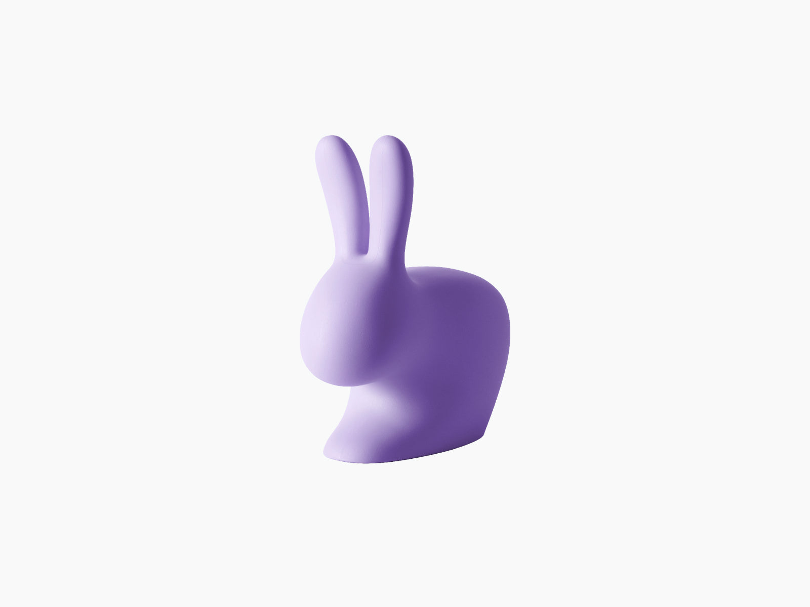 Lilac Baby Rabbit Chair with smooth curves and tall ears