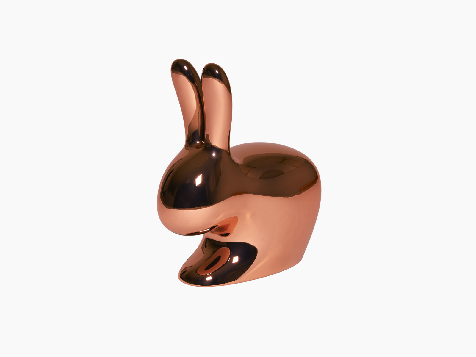 Copper Rabbit Chair by Stefano Giovannoni a glossy rabbit shaped seat with playful charm