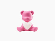 Pink Teddy Love LED Lamp XS bear with a white heart on its chest