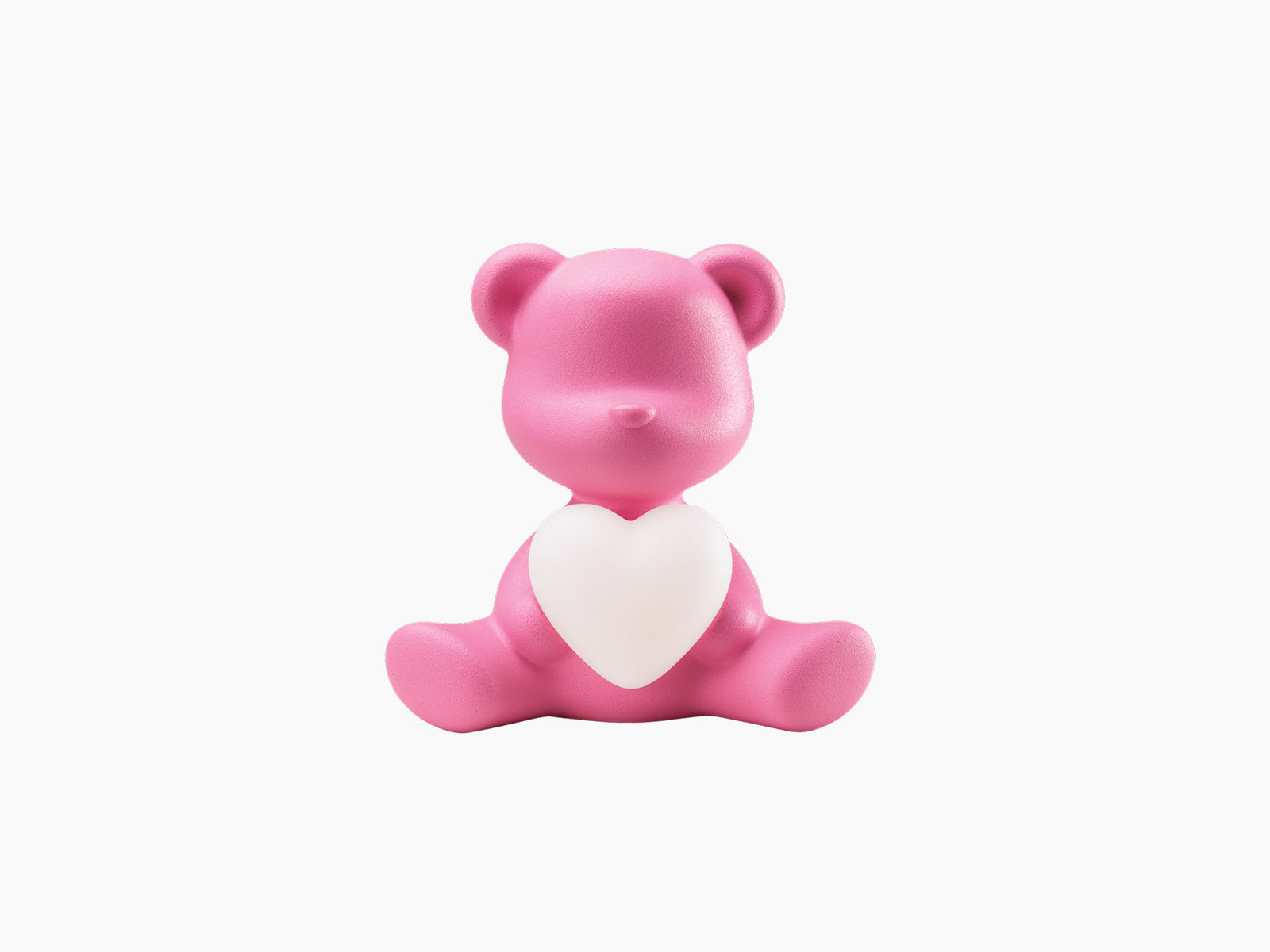 Pink Teddy Love LED Lamp XS bear with a white heart on its chest