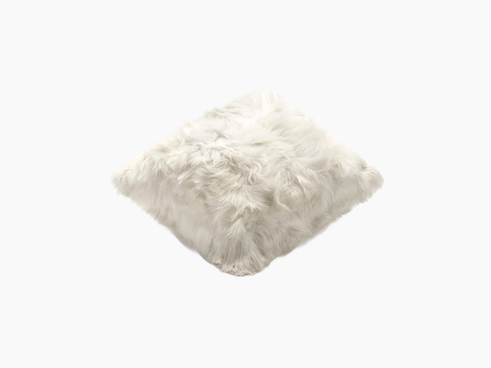 Pillow MIA beige alpaca fibre cushion with plush fur trim