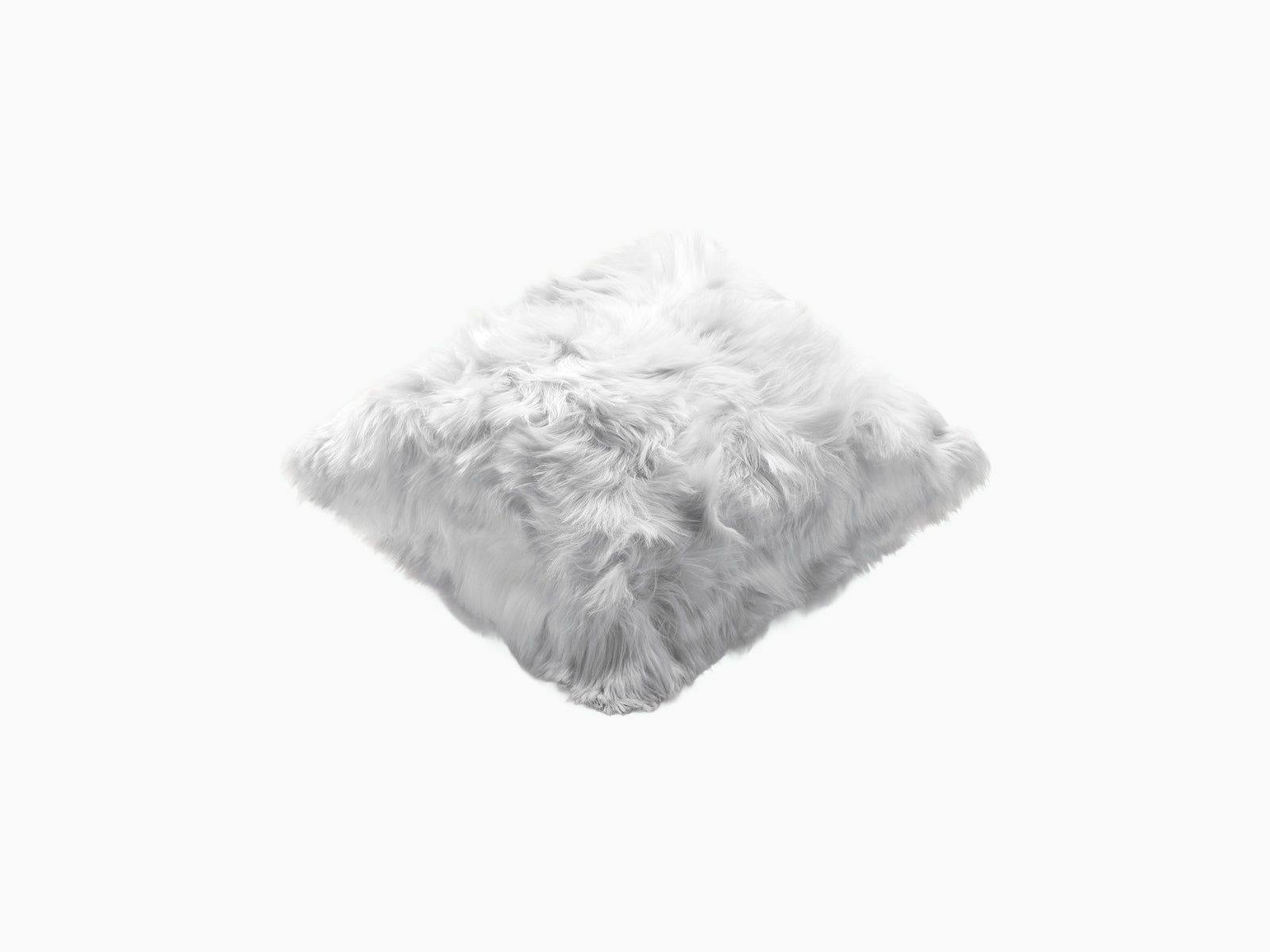 Pillow MIA light gray alpaca fibre cushion with fluffy fur texture